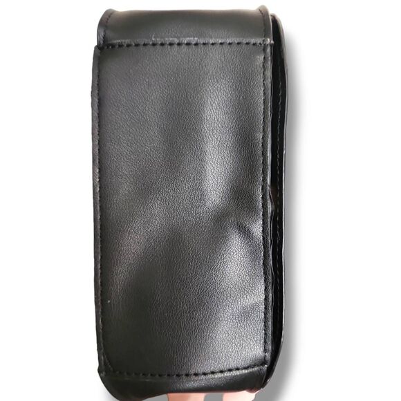 Carpisa Made In Italy Black Leather Satchel Top Small Crossbody Bag Minimalist P - Picture 6 of 8